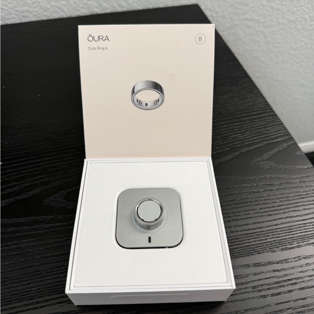 Size 8 Oura Ring 4 in Shiny Silver